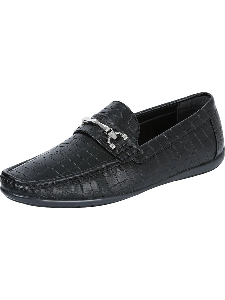 Men's Shoes PU Synthetic Casual Moccasins 'El General' Black Color 41271