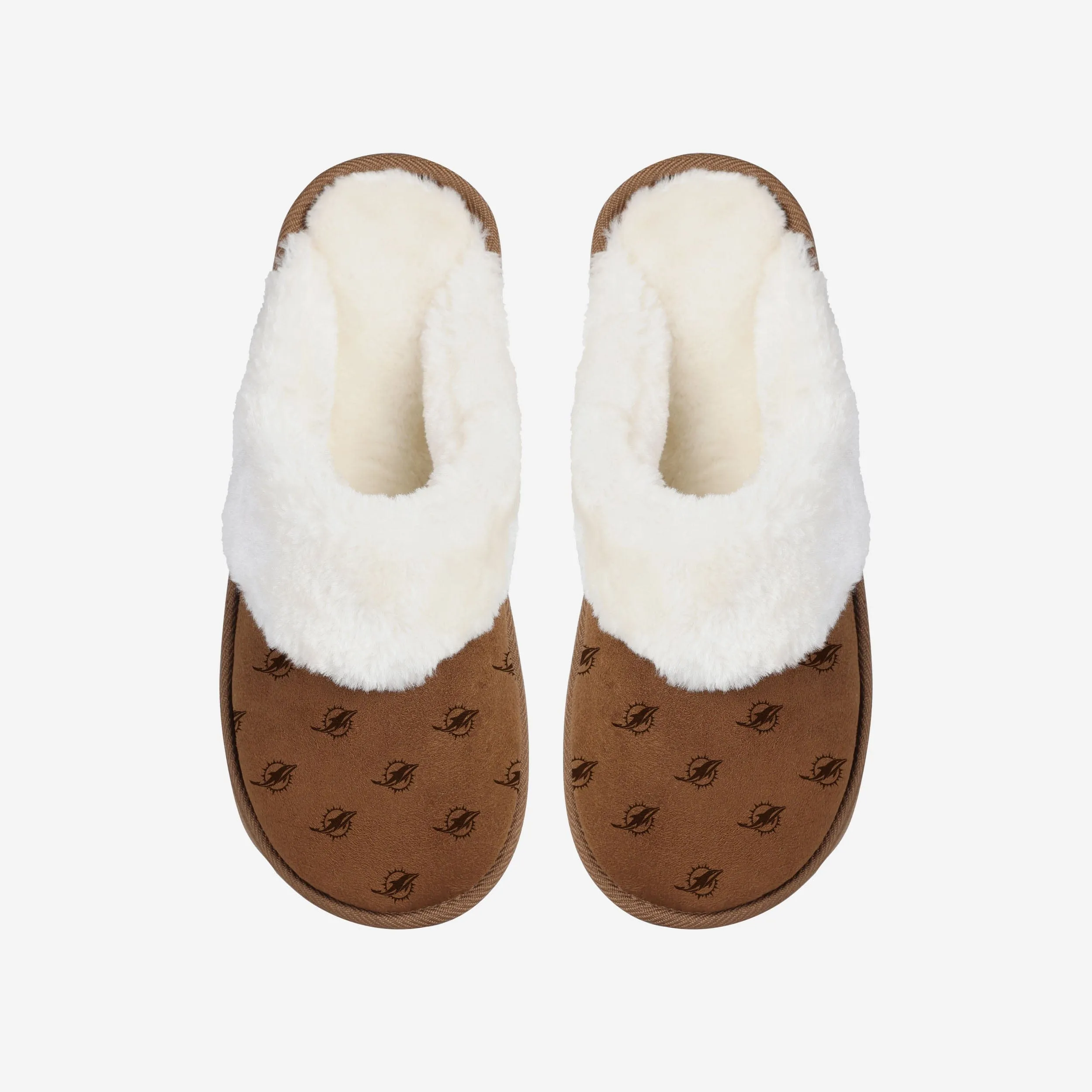 Miami Dolphins Womens Repeat Logo Moccasin Slipper
