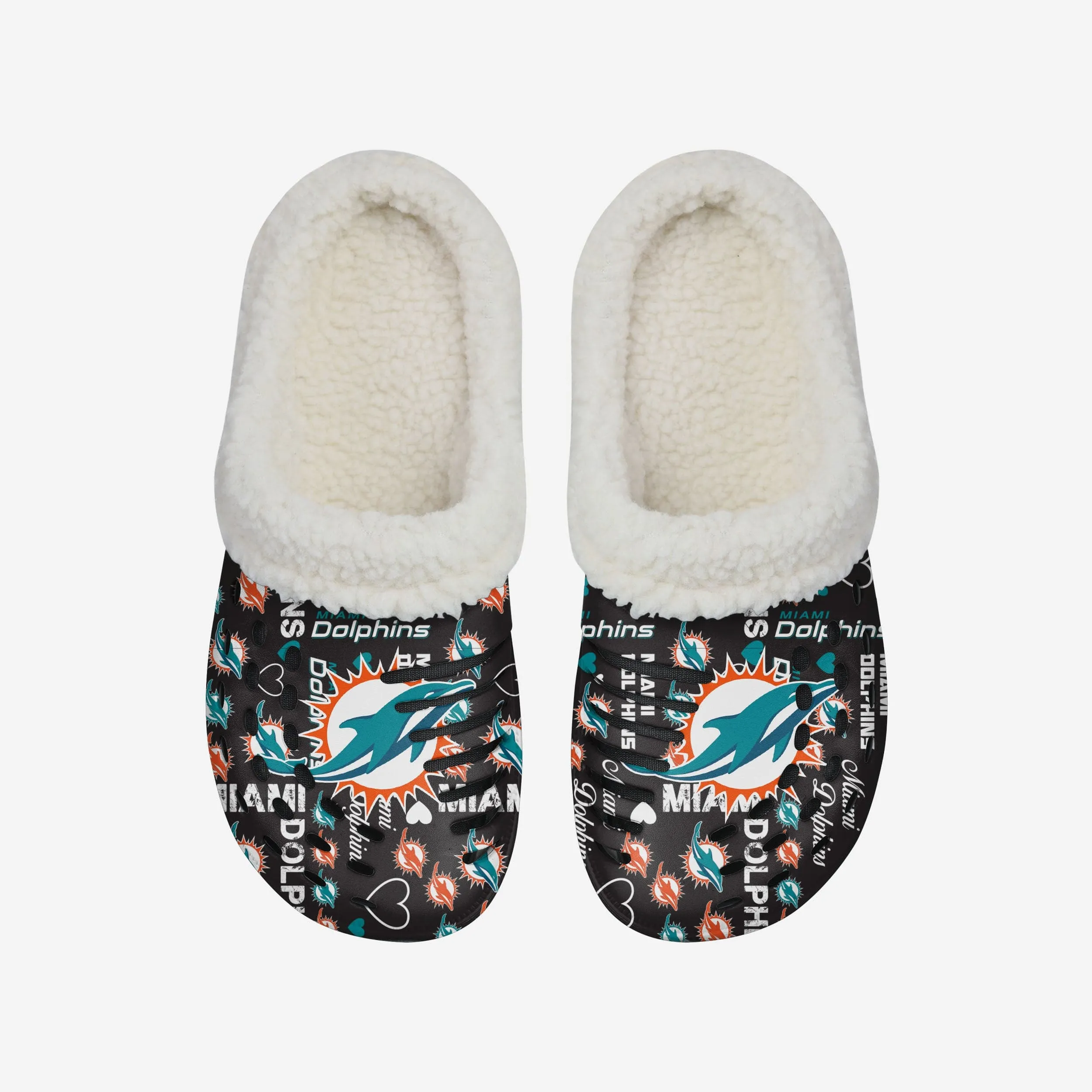 Miami Dolphins Womens Sherpa Lined Logo Love Clog