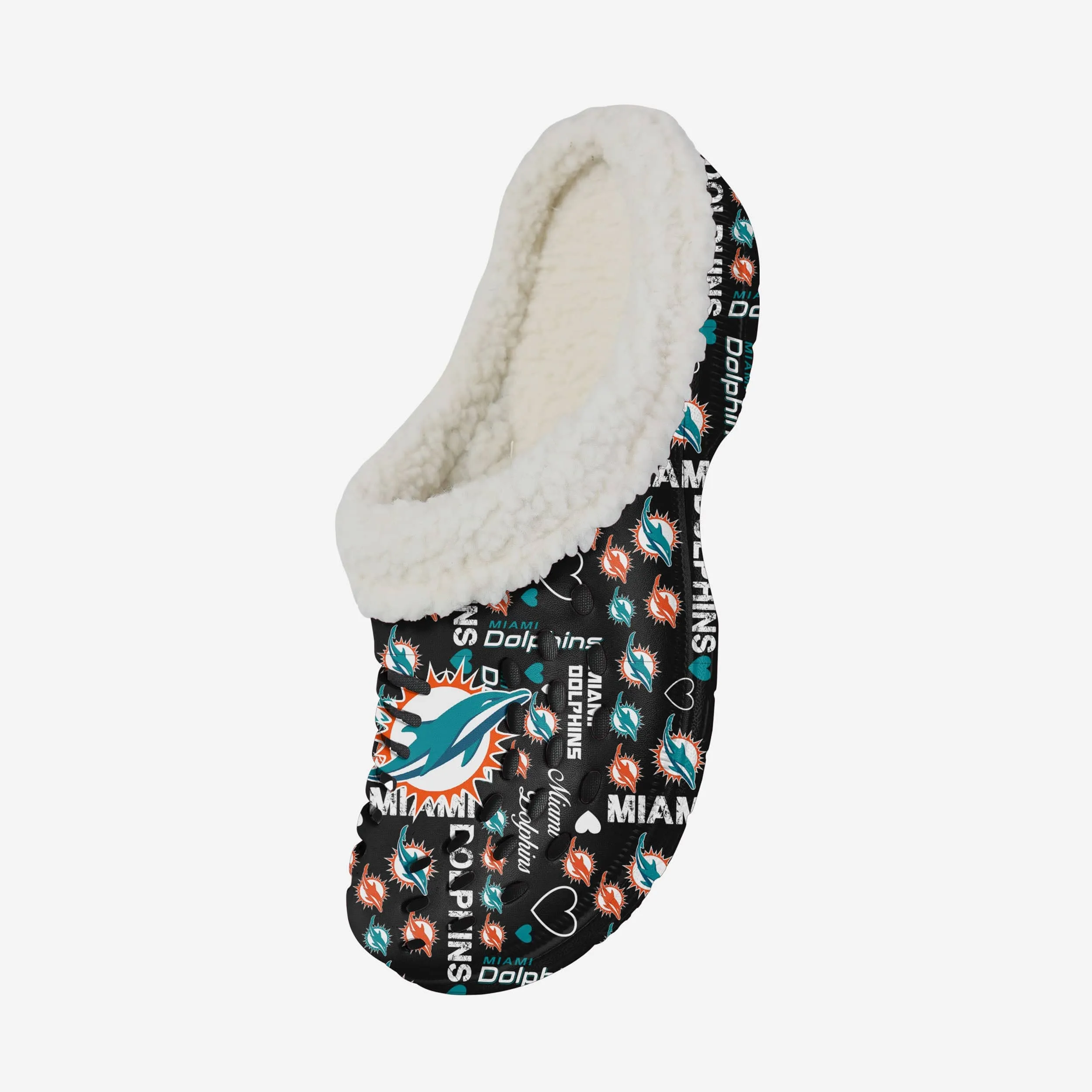 Miami Dolphins Womens Sherpa Lined Logo Love Clog