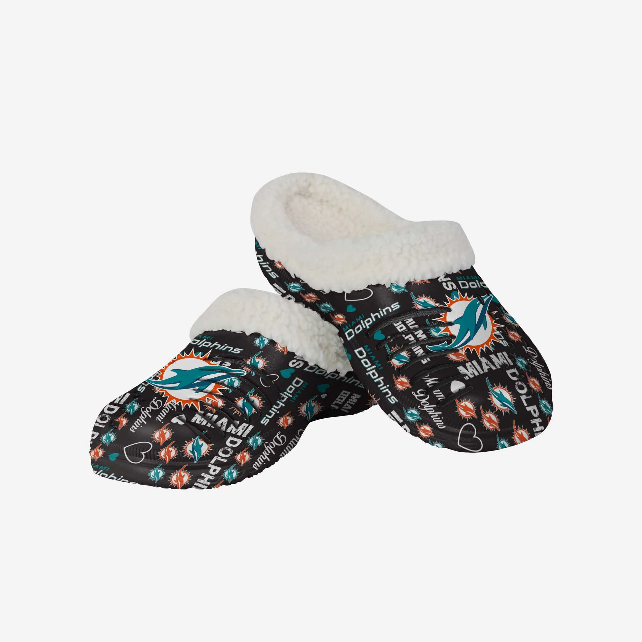 Miami Dolphins Womens Sherpa Lined Logo Love Clog