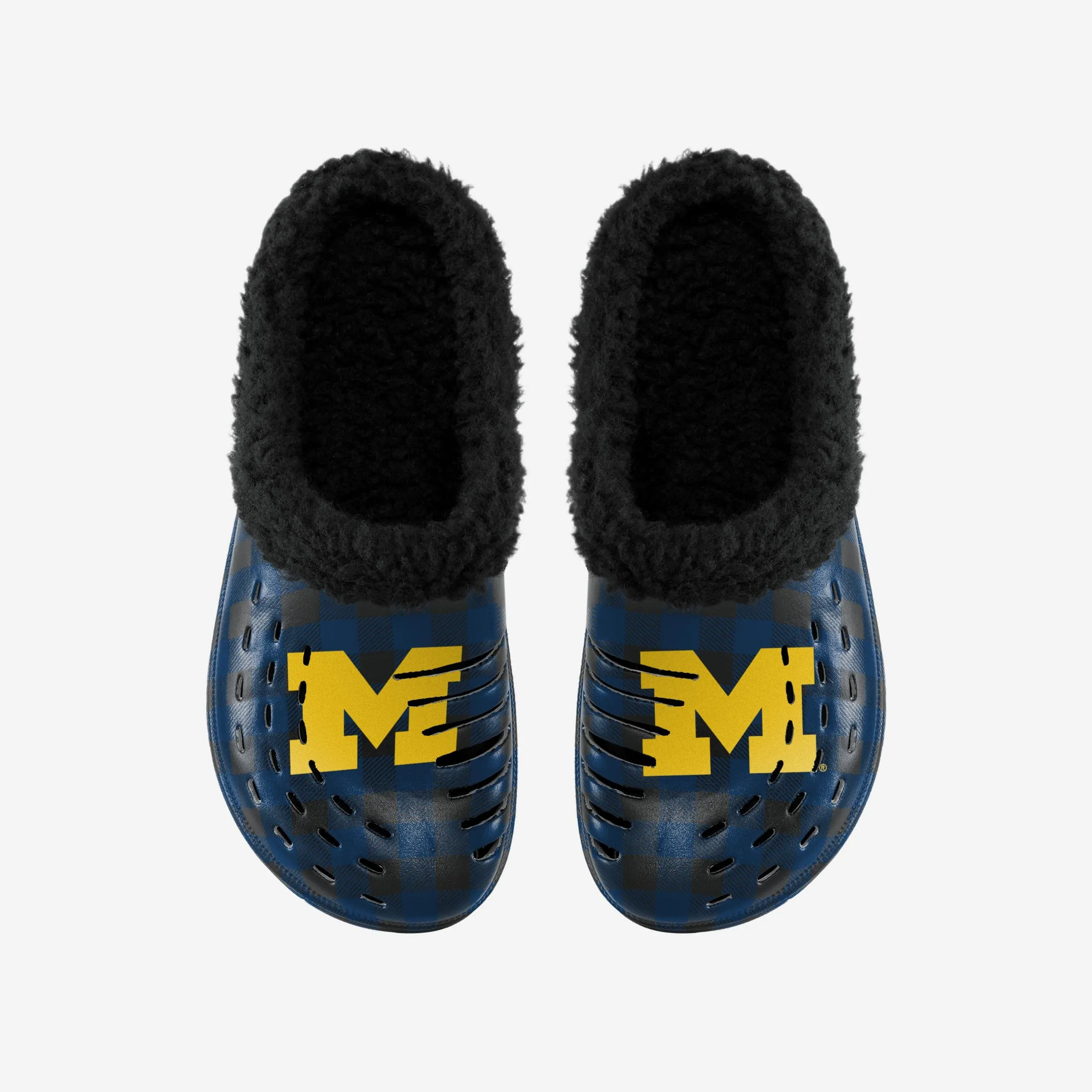 Michigan Wolverines Sherpa Lined Buffalo Check Clog