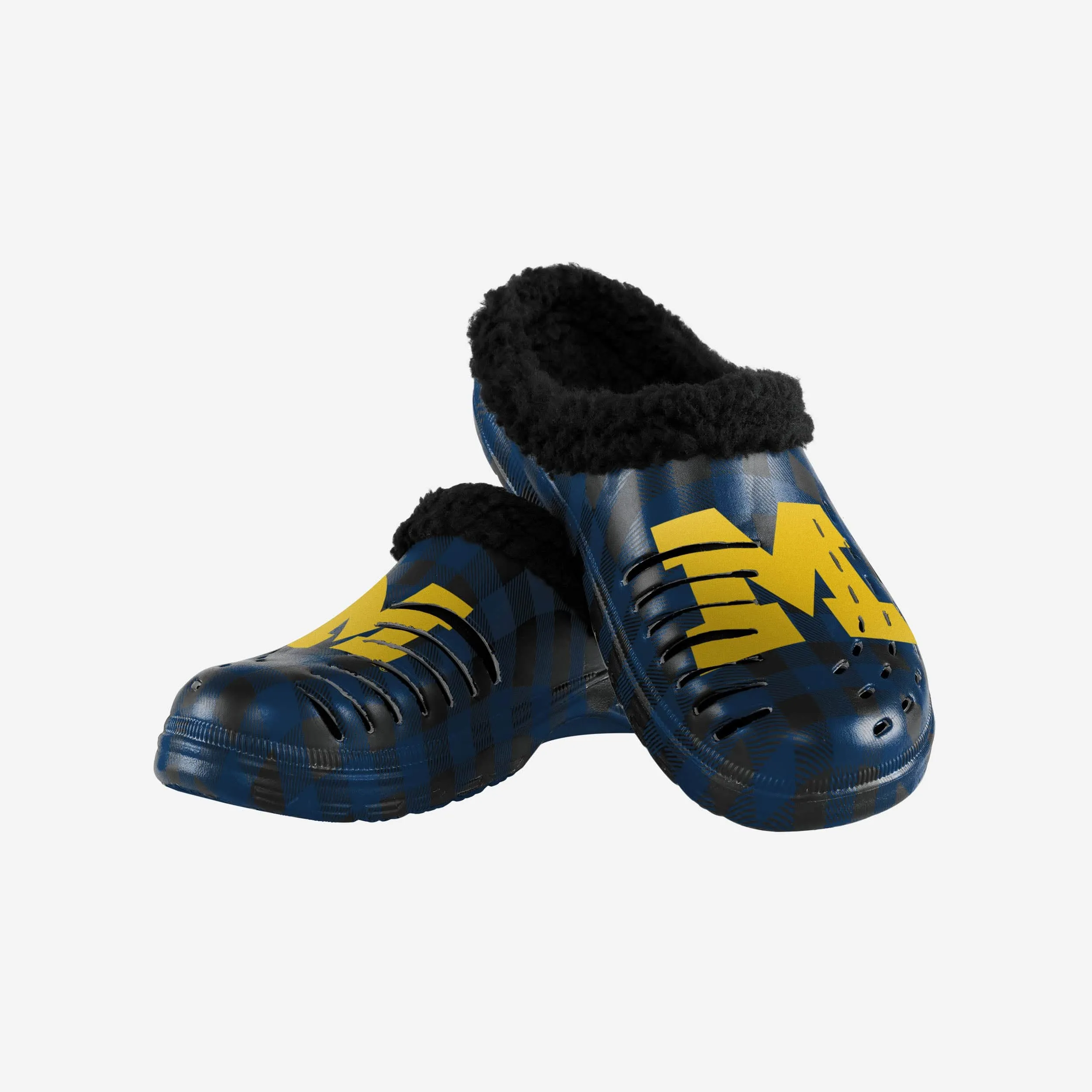 Michigan Wolverines Sherpa Lined Buffalo Check Clog