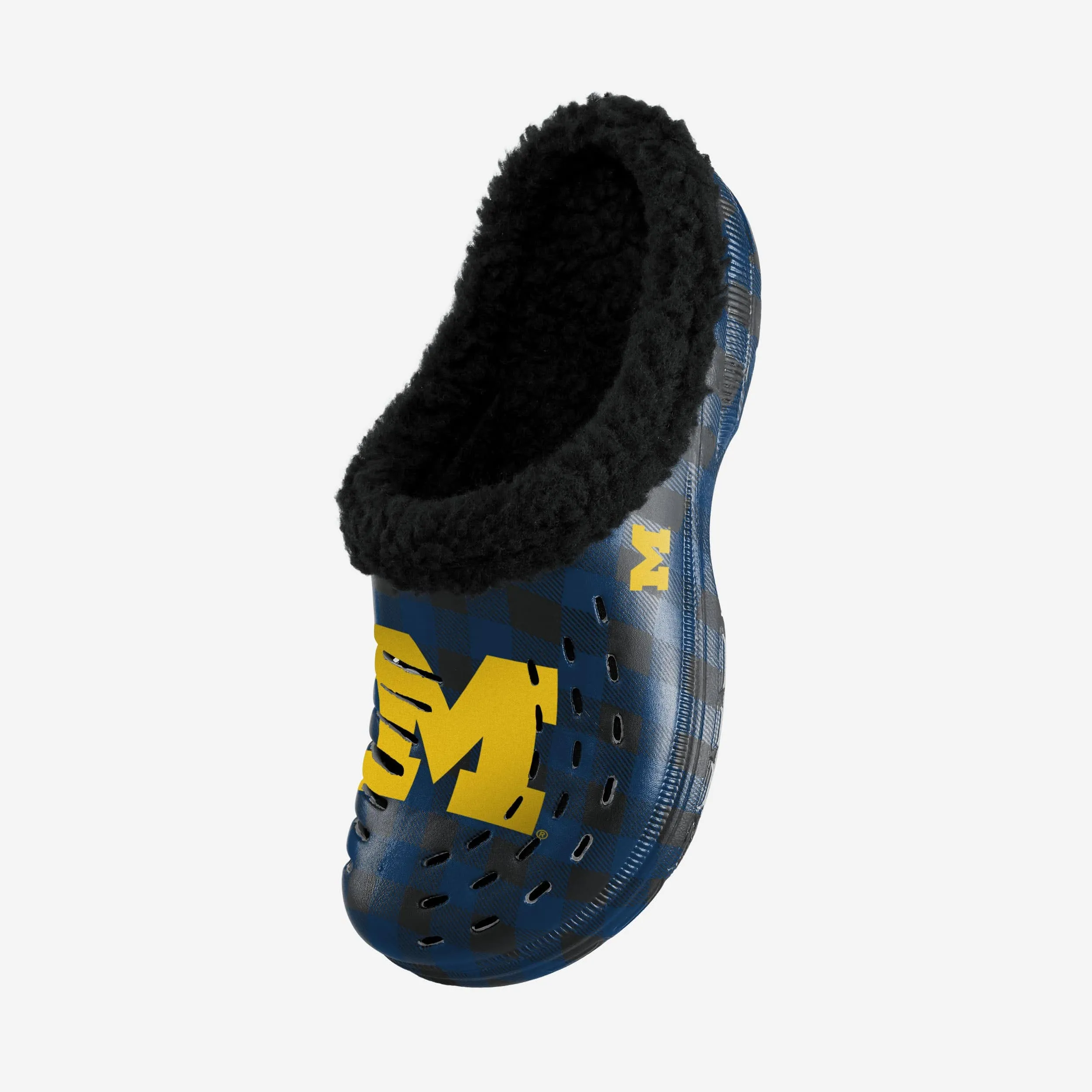 Michigan Wolverines Sherpa Lined Buffalo Check Clog