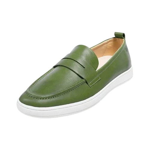 MMS Leather Italian Classic Green Moccasin
