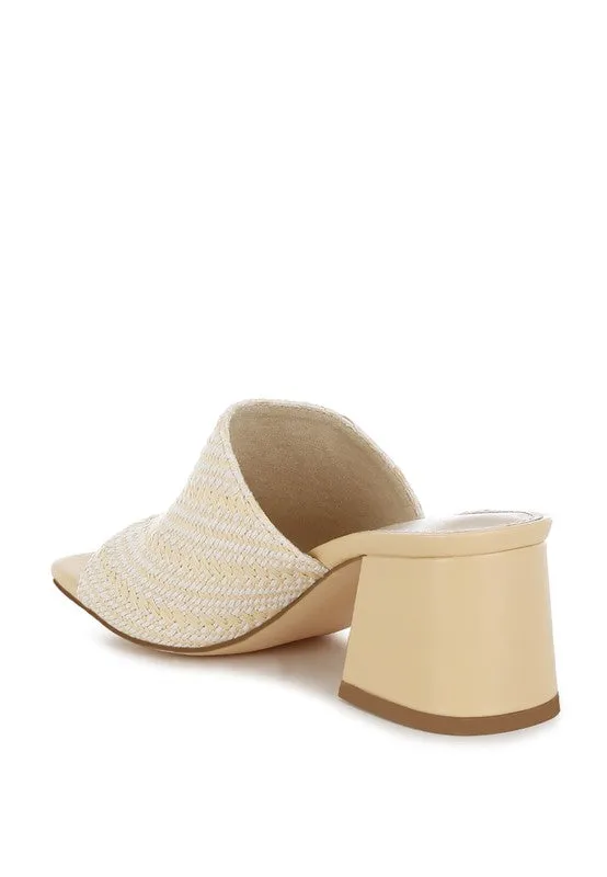Morgana Woven Raffia Slip Ons