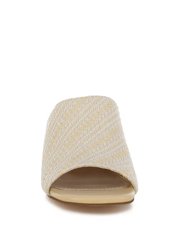 Morgana Woven Raffia Slip Ons
