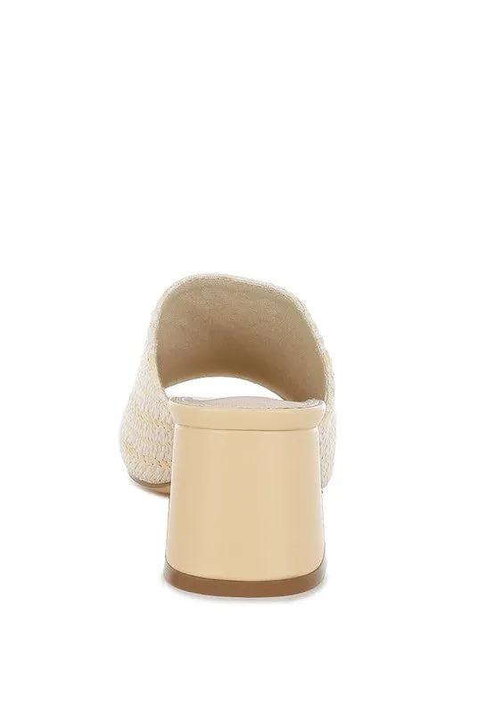 Morgana Woven Raffia Slip Ons