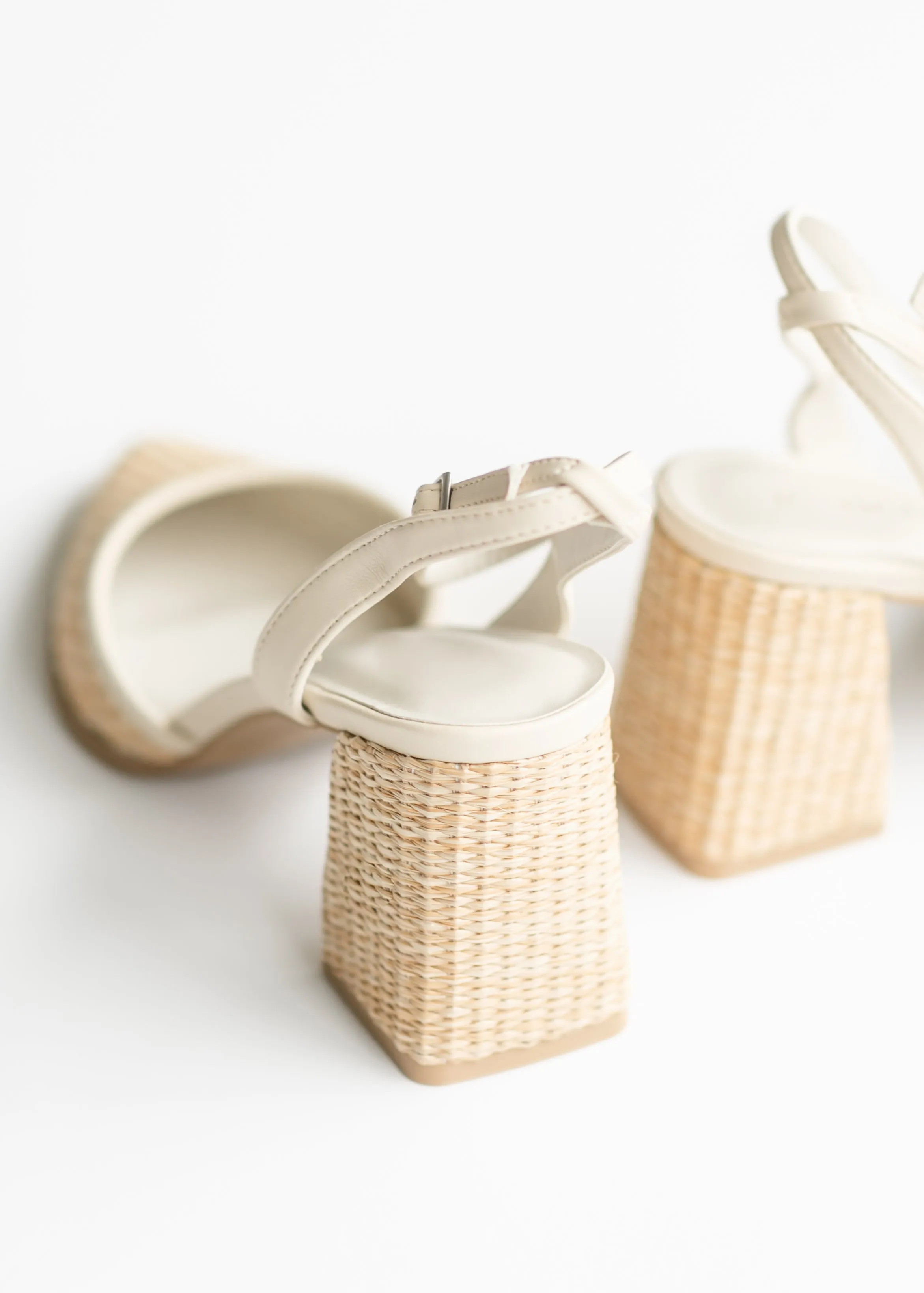 Natural Pointed Toe Ankle Strap Heel - FINAL SALE