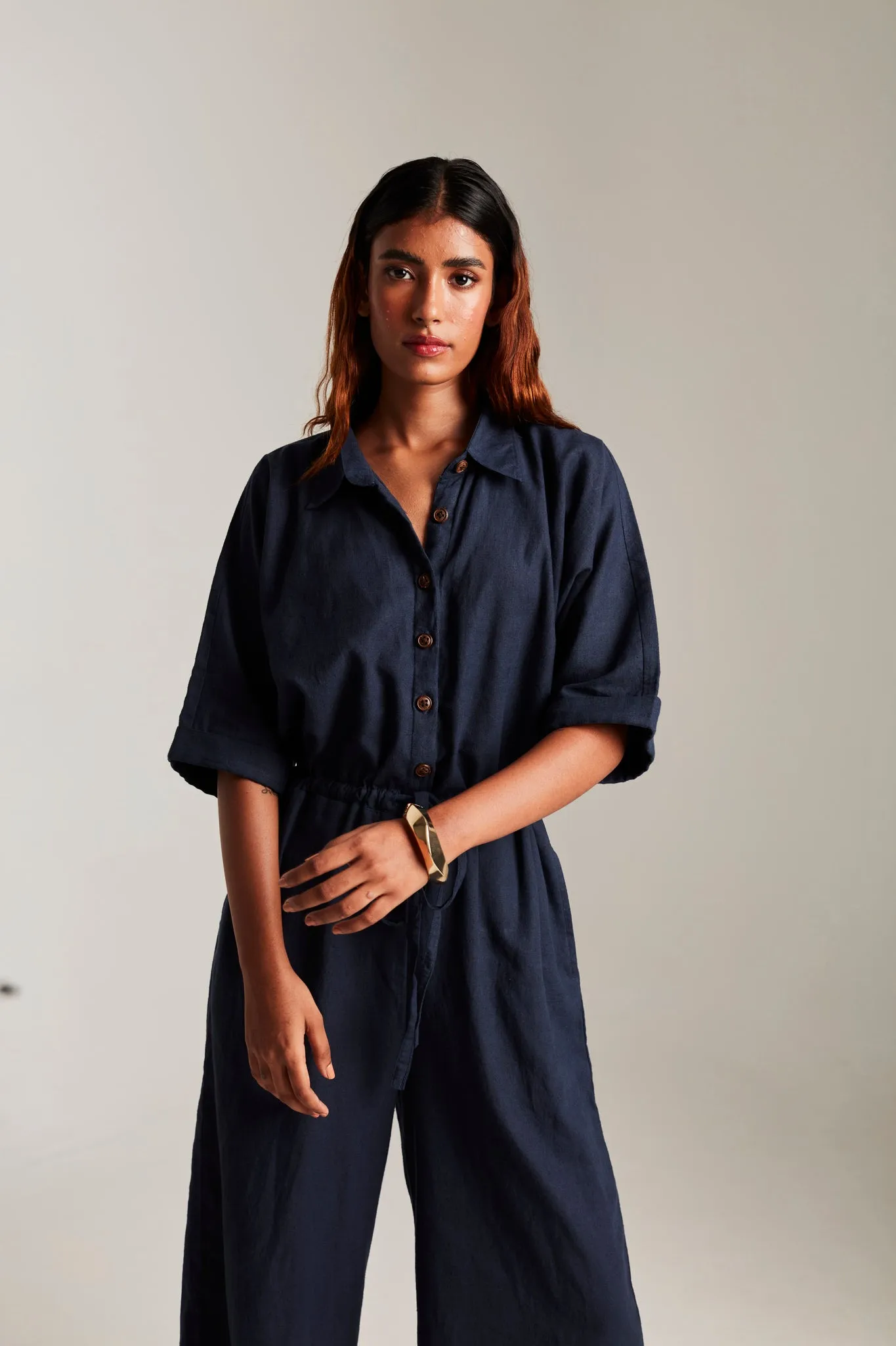 Navy Co-Linen Boilersuit
