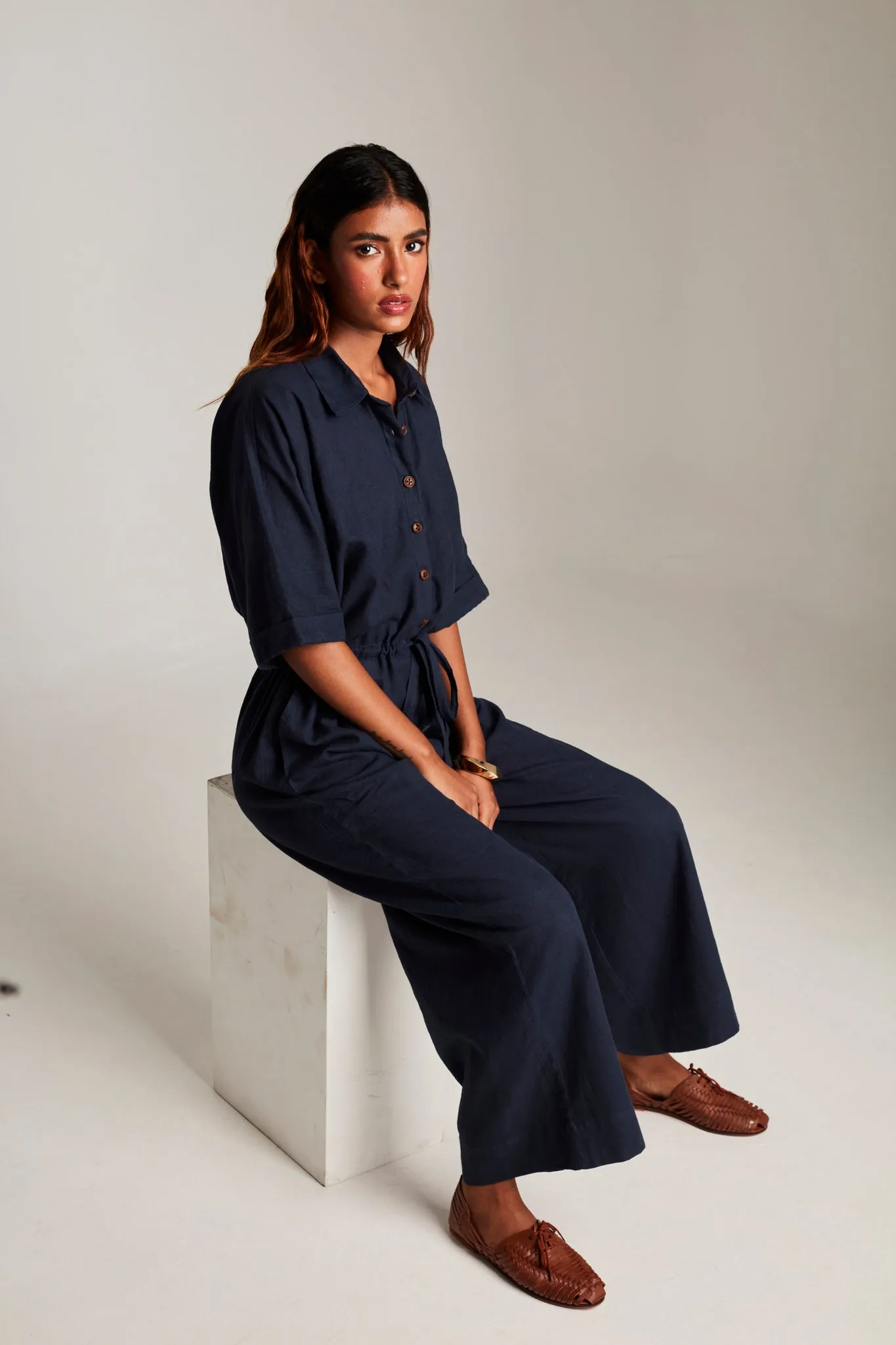 Navy Co-Linen Boilersuit