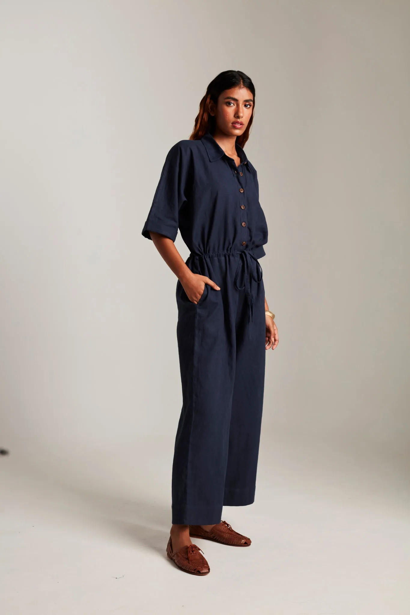 Navy Co-Linen Boilersuit