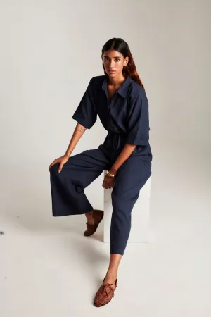 Navy Co-Linen Boilersuit