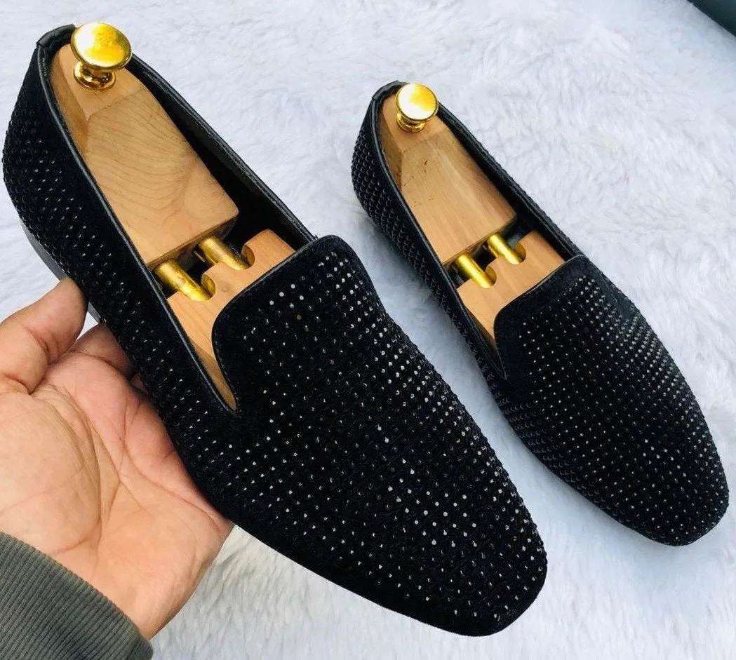 New Arrival Studded Moccasins Casual And Party Wear Suede Shoes For Men-JonasParamount