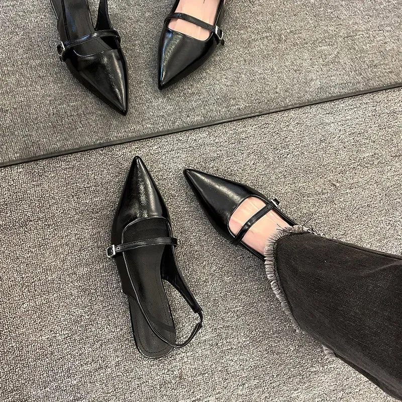 New Design Women Luxury Velvet Moccasins Fashion Pointed Toe Loafers Ladies 2024 Spring Black Ballet Flat Shoes Women Sandals