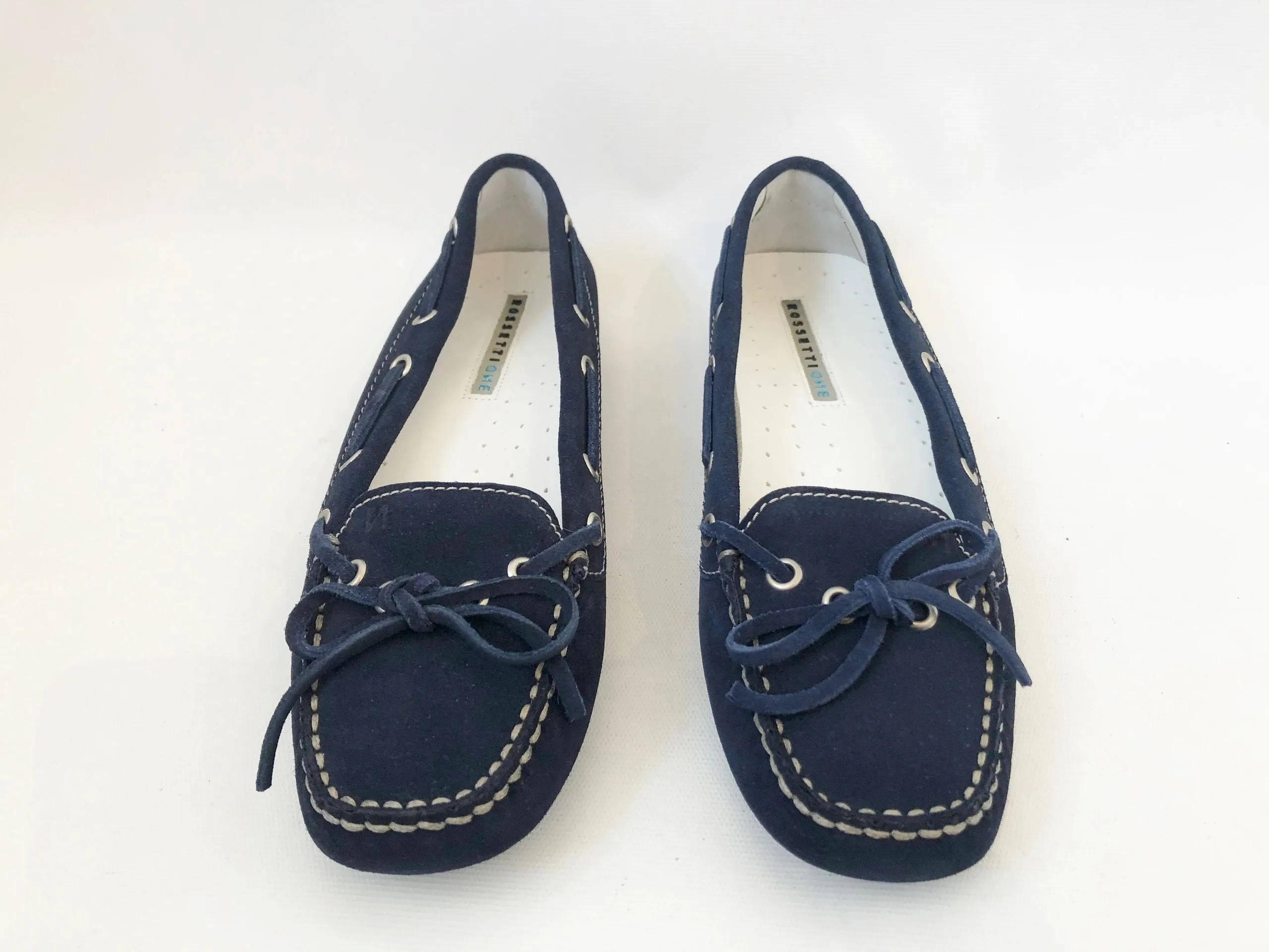 NEW Fratelli Rossetti One Blue Suede Driving Moccasin Size 39.5 It (9.5 Us)