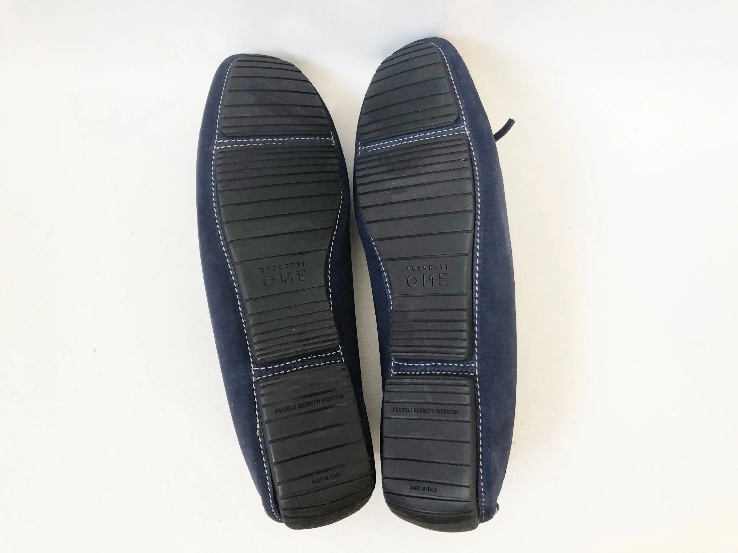 NEW Fratelli Rossetti One Blue Suede Driving Moccasin Size 39.5 It (9.5 Us)