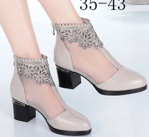 New Genuine Leather Breathable Cool Summer Boots For Women