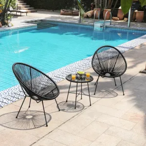 New Wayfair Wicker/Rattan 2 - Person Seating Group in Black by George Oliver! Retails $390 