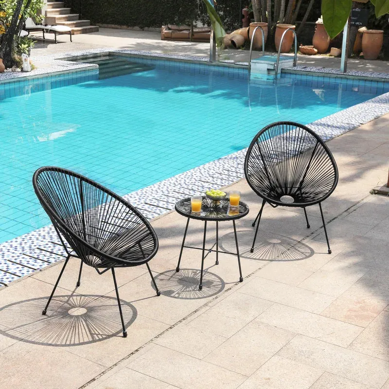 New Wayfair Wicker/Rattan 2 - Person Seating Group in Black by George Oliver! Retails $390 
