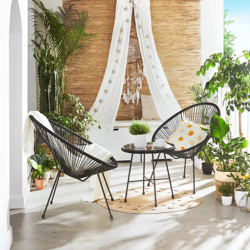 New Wayfair Wicker/Rattan 2 - Person Seating Group in Black by George Oliver! Retails $390 