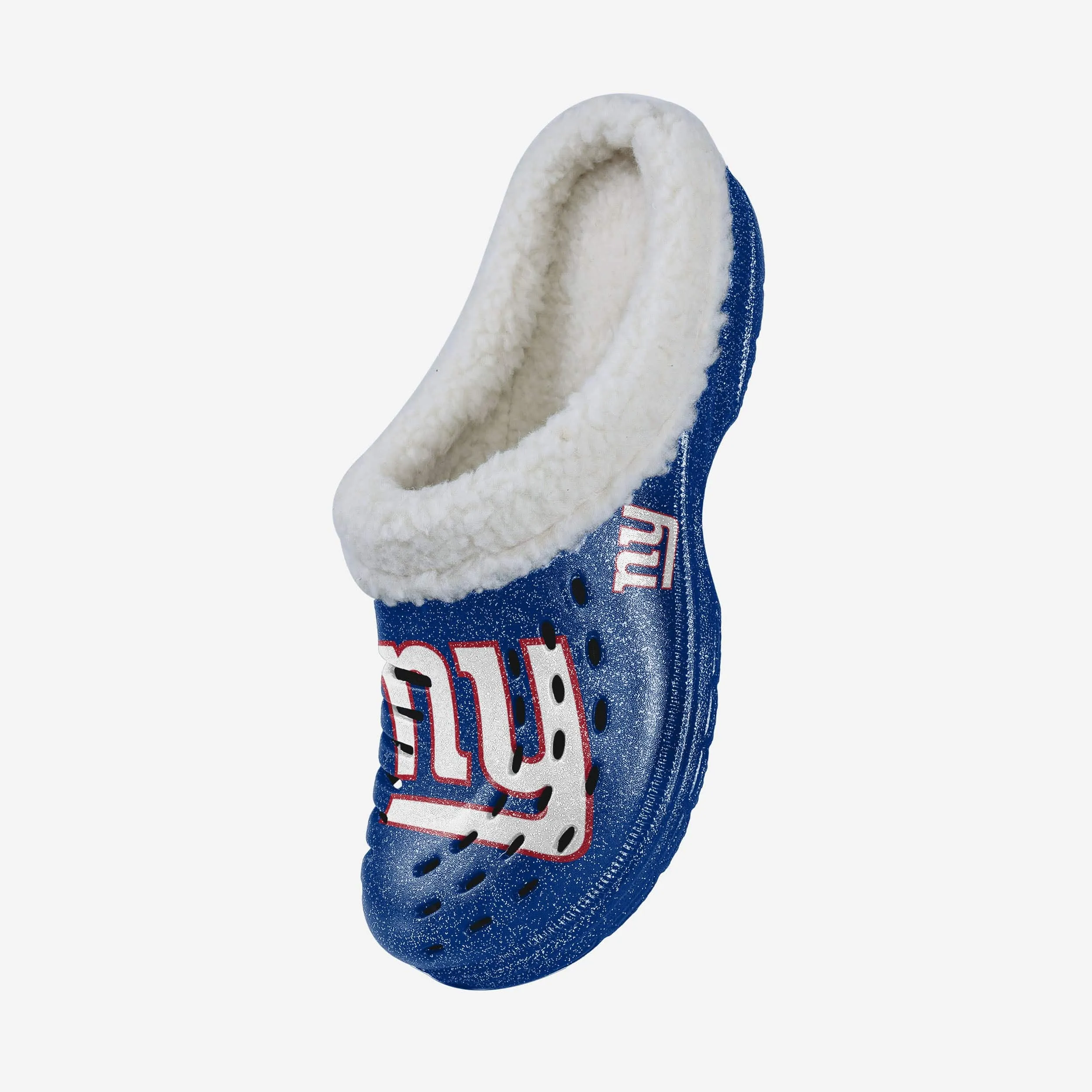 New York Giants Womens Sherpa Lined Glitter Clog