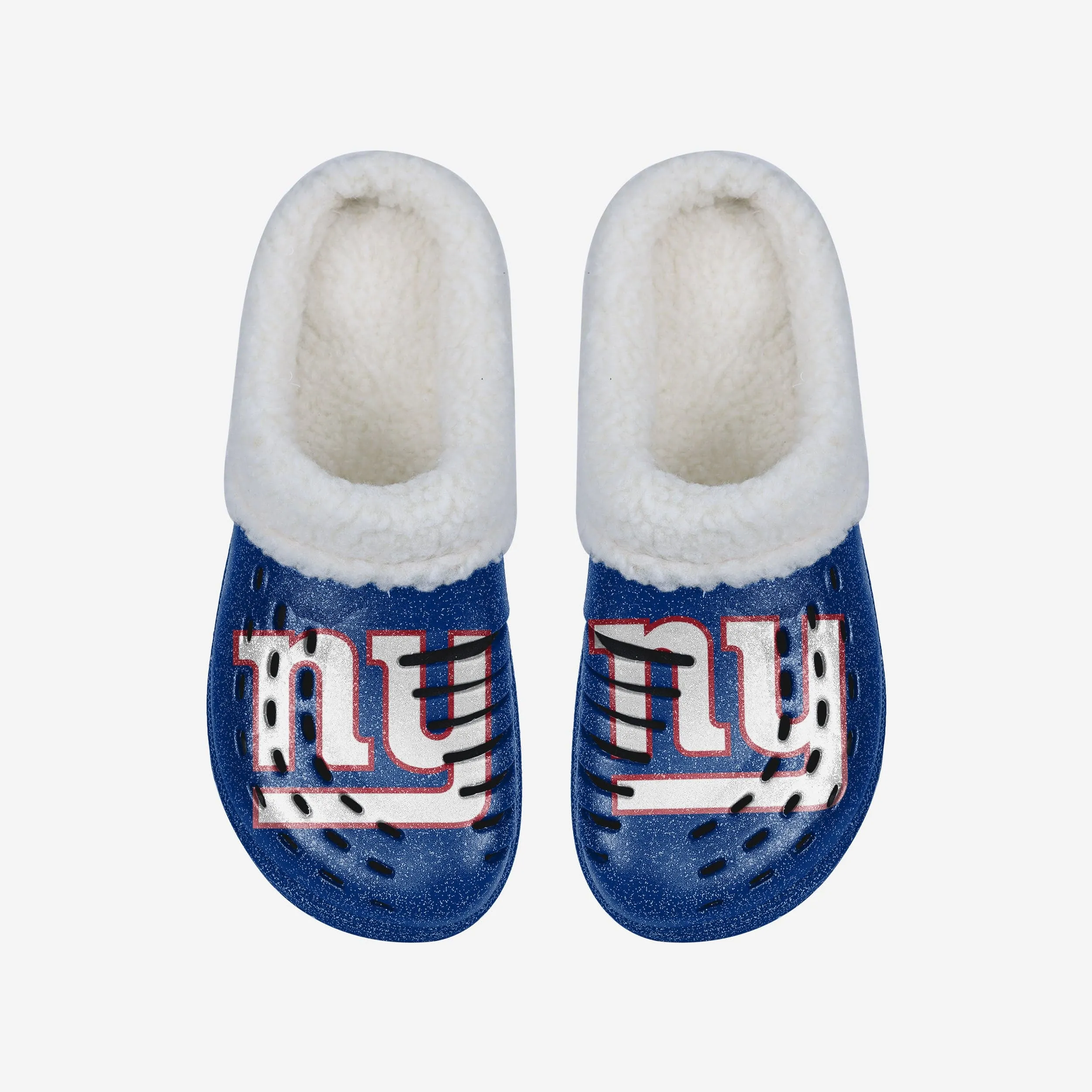 New York Giants Womens Sherpa Lined Glitter Clog