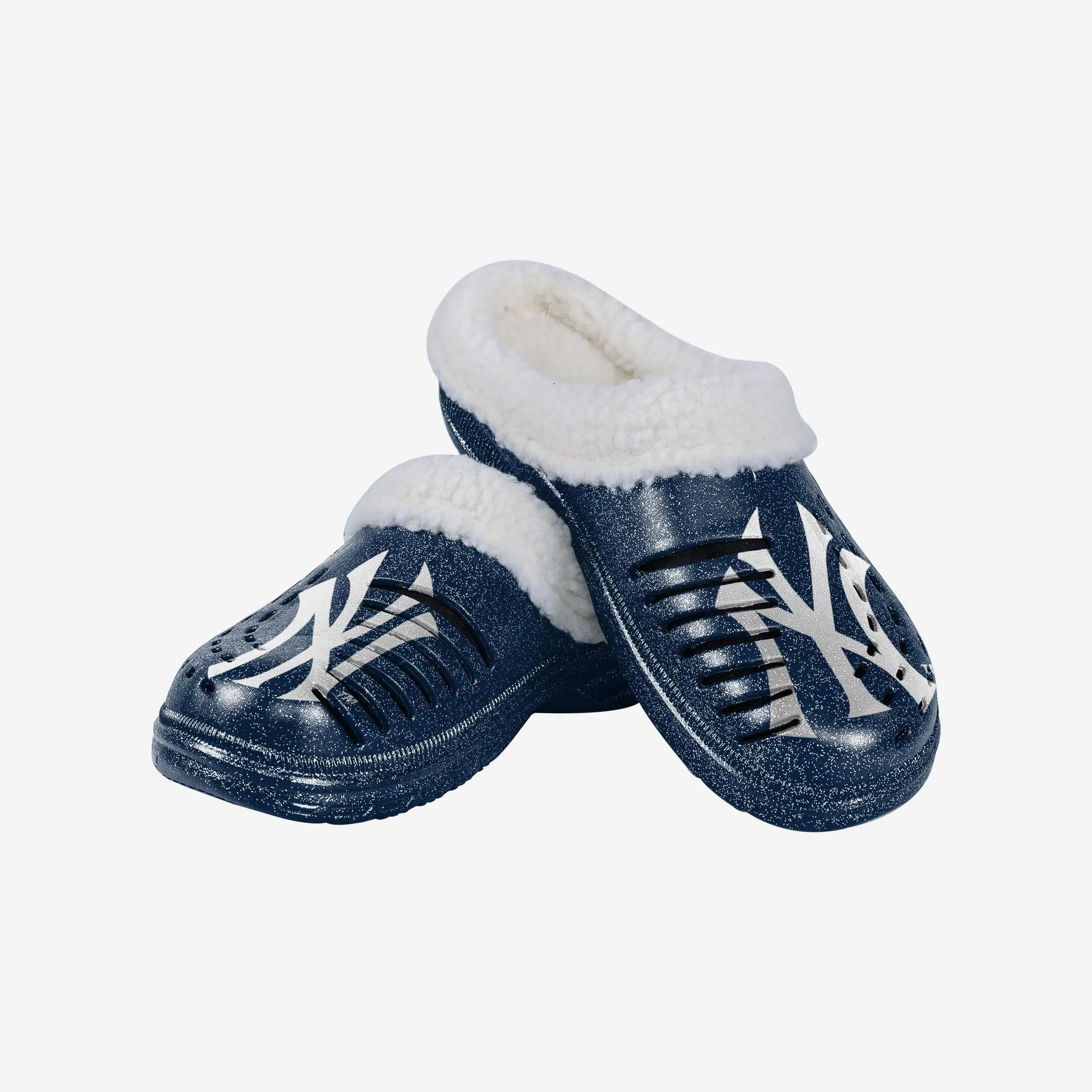 New York Yankees Womens Sherpa Lined Glitter Clog