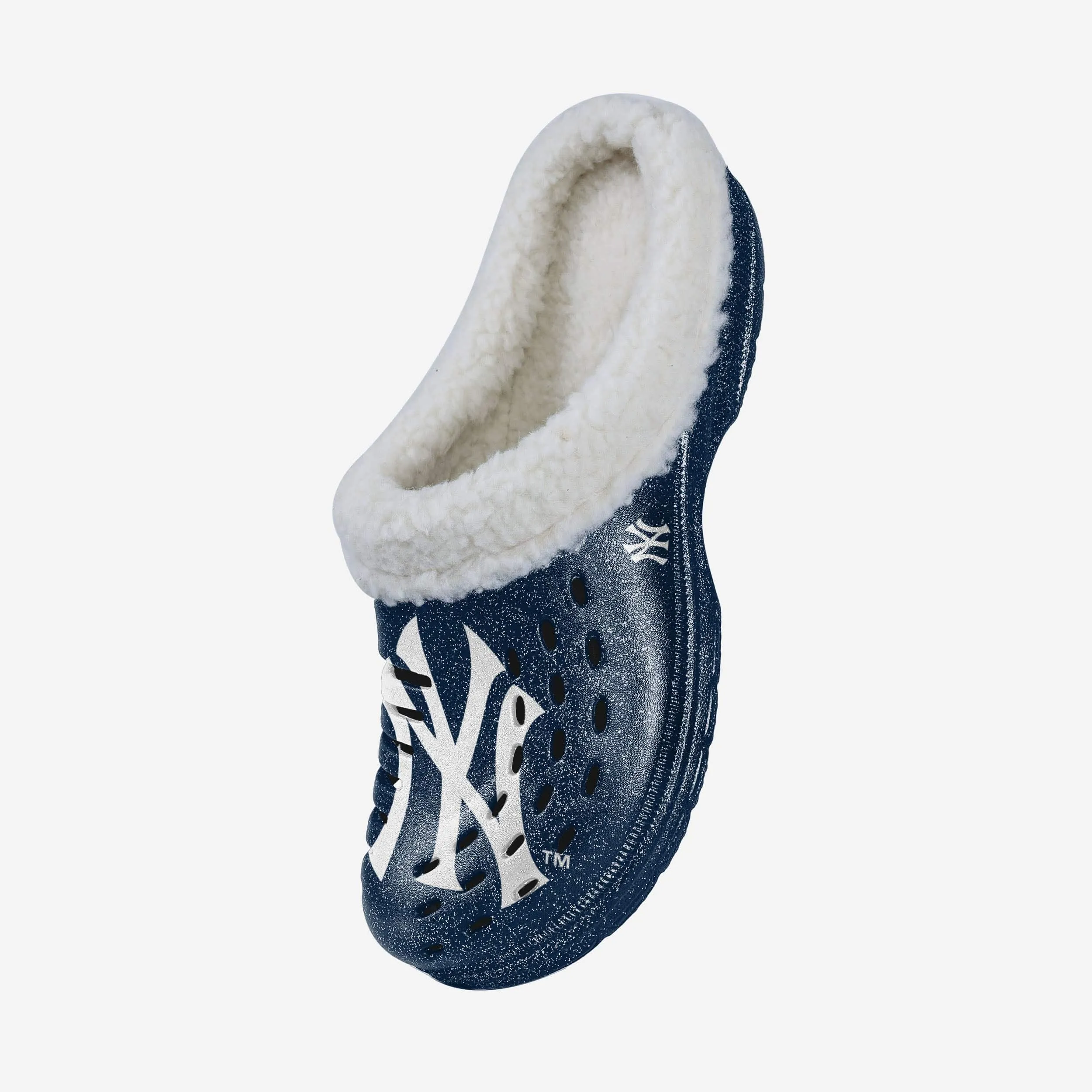 New York Yankees Womens Sherpa Lined Glitter Clog