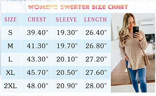 NIASHOT Sweaters for Women White Winter Tunic Tops for Leggings Oversized Long Pullovers M