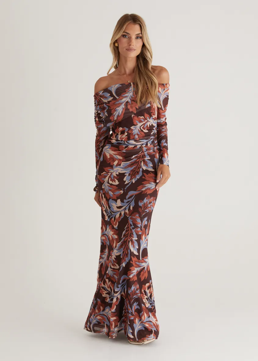 Nix Off Shoulder Maxi Dress - Autumn Leaf