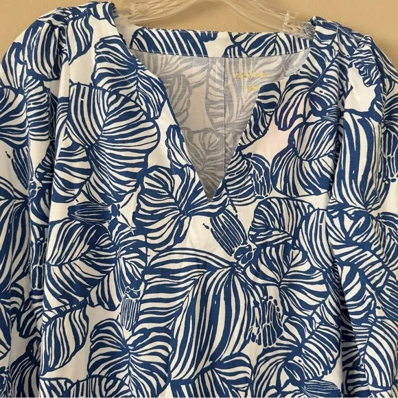 NWT Lilly Pulitzer Blue Tropical Printed Cath Mini Dress S