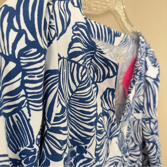 NWT Lilly Pulitzer Blue Tropical Printed Cath Mini Dress S
