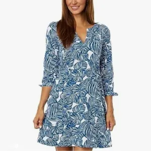 NWT Lilly Pulitzer Blue Tropical Printed Cath Mini Dress S