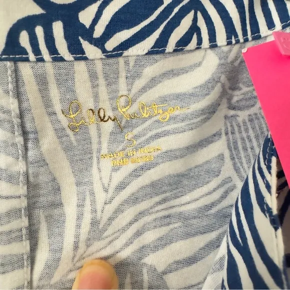 NWT Lilly Pulitzer Blue Tropical Printed Cath Mini Dress S