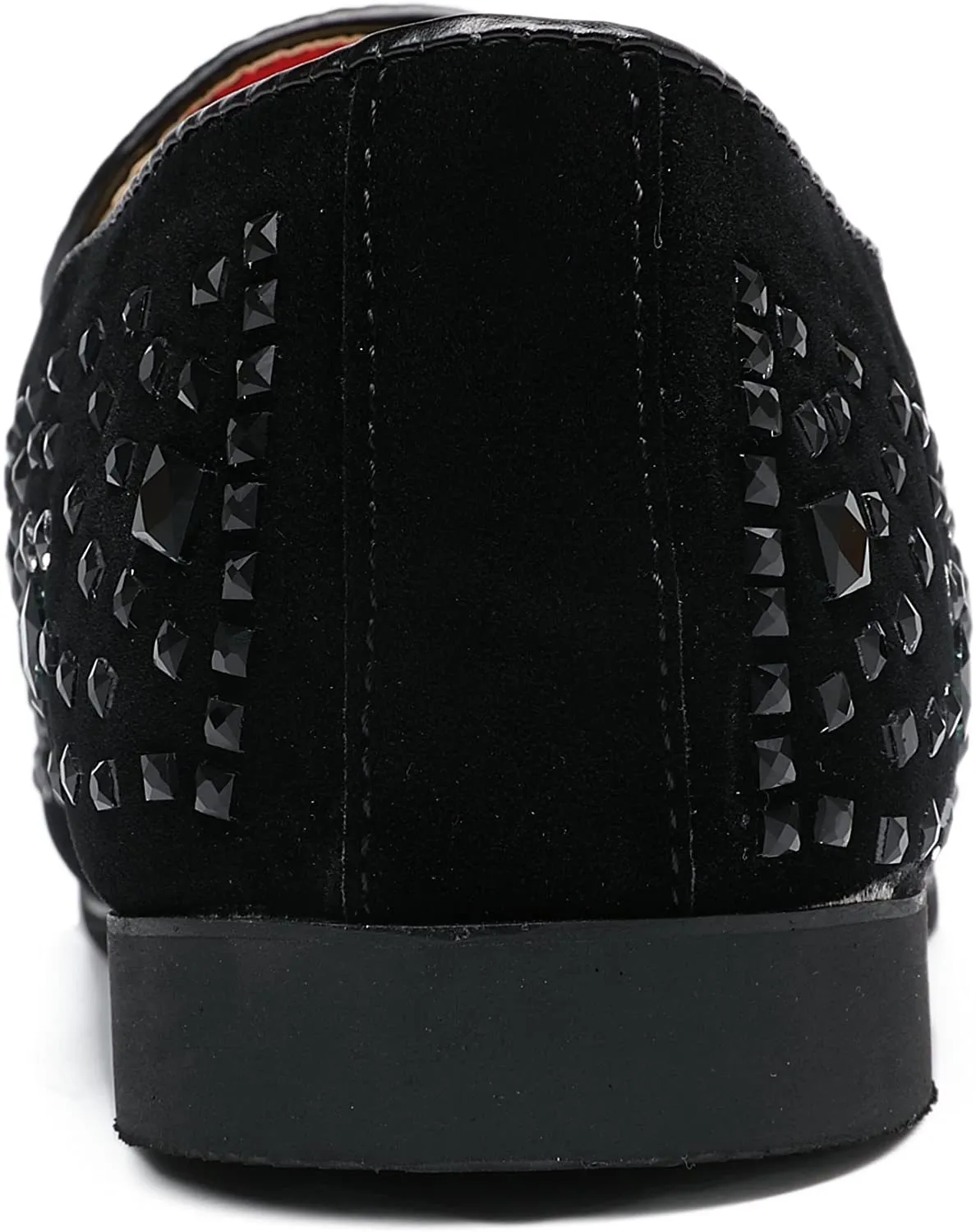 NXY Men's Fashion Tuxedo Loafers Rhinestones Slip-on Black Wedding Moccasins