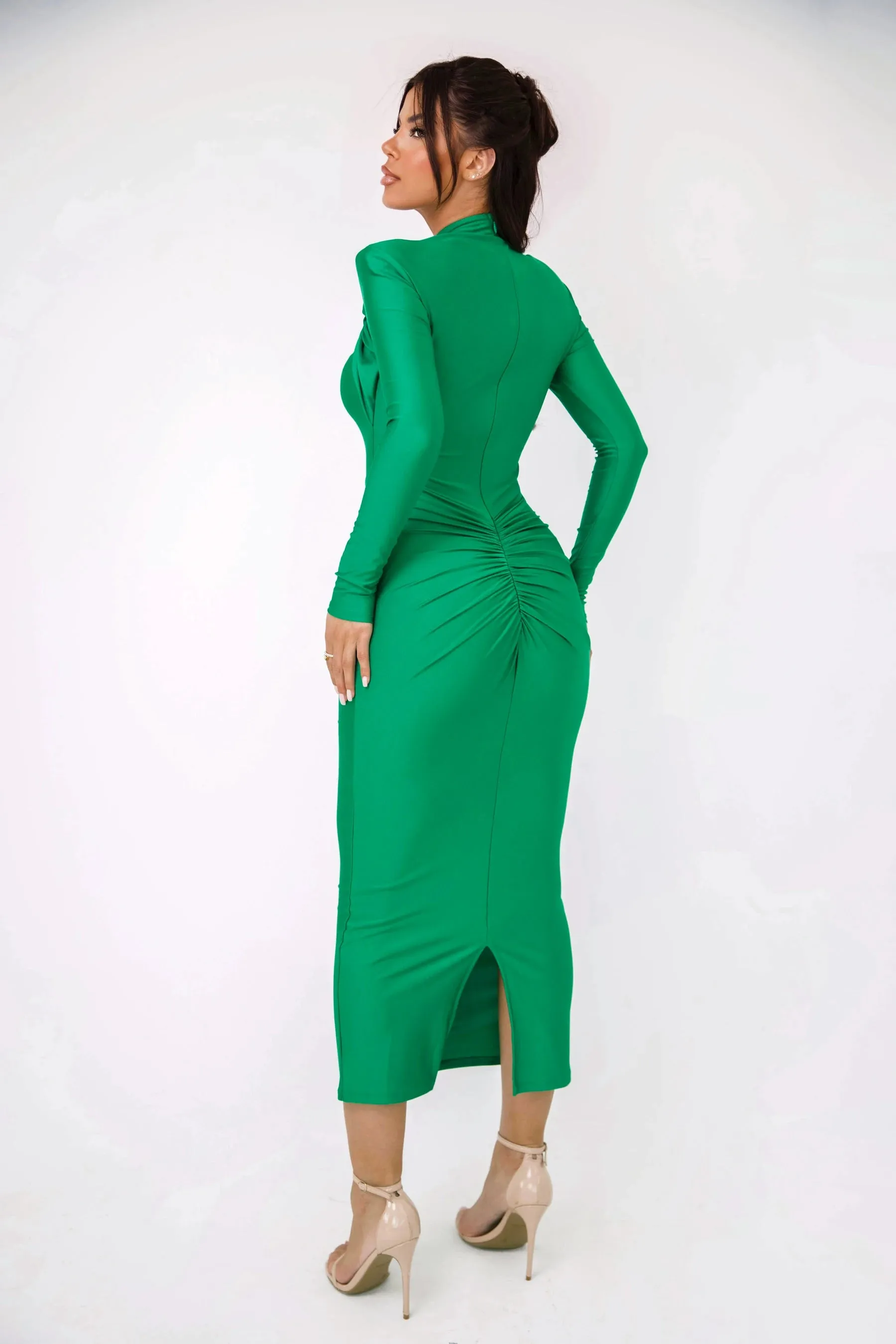 Obsidian Phoenix Long-Sleeve Bodycon Dress