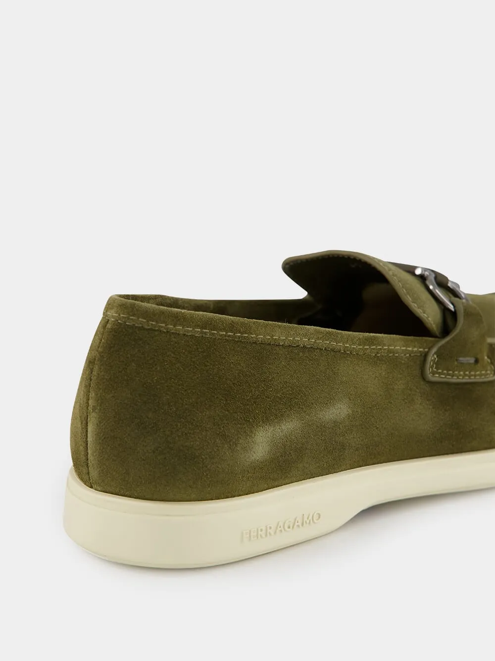 Olive Green Suede Casual Moccasins