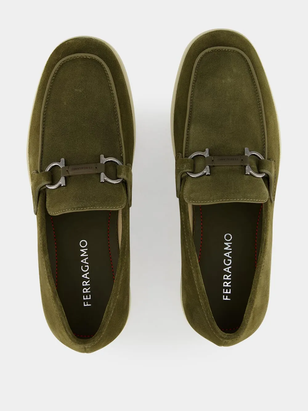 Olive Green Suede Casual Moccasins
