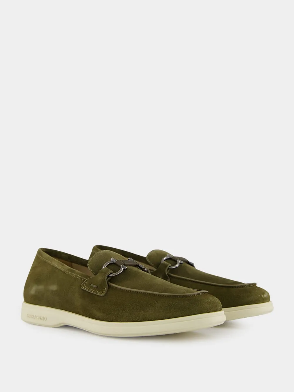 Olive Green Suede Casual Moccasins