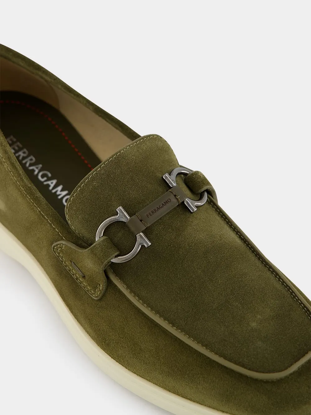 Olive Green Suede Casual Moccasins