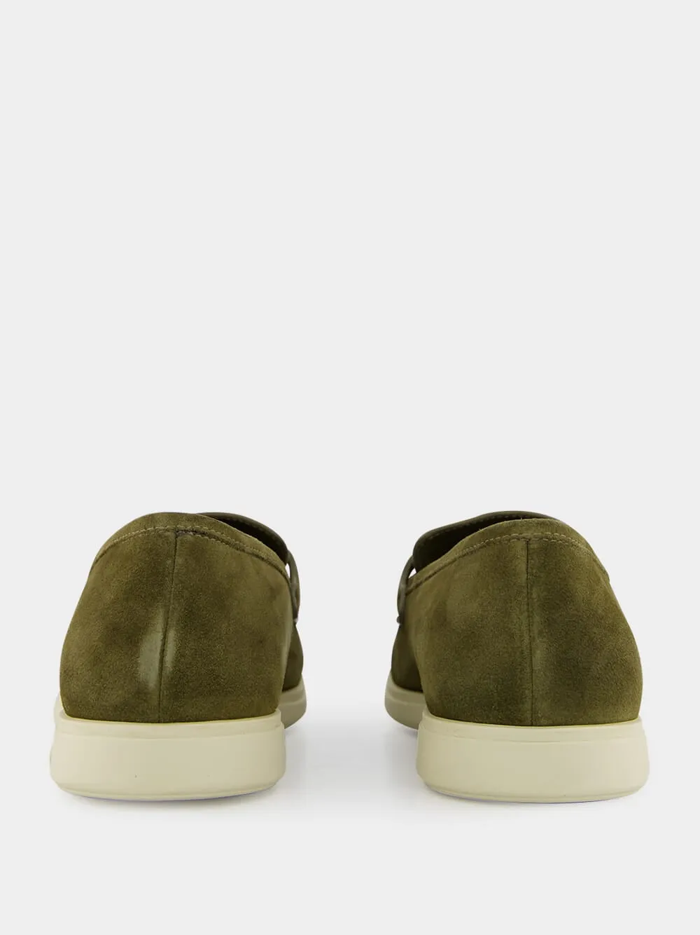 Olive Green Suede Casual Moccasins