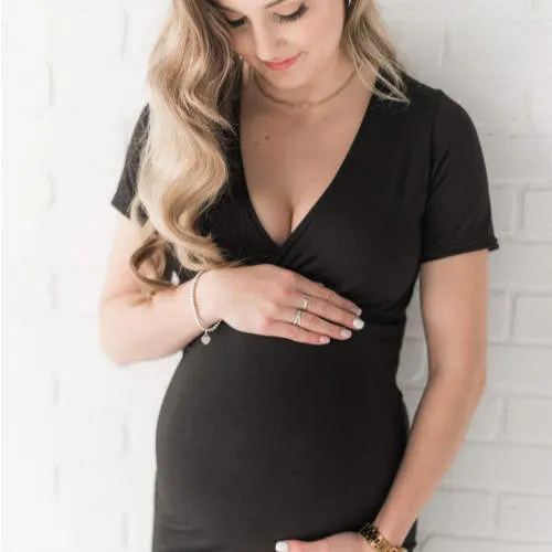 Ophelia Short Sleeve Nursing Dress - Black