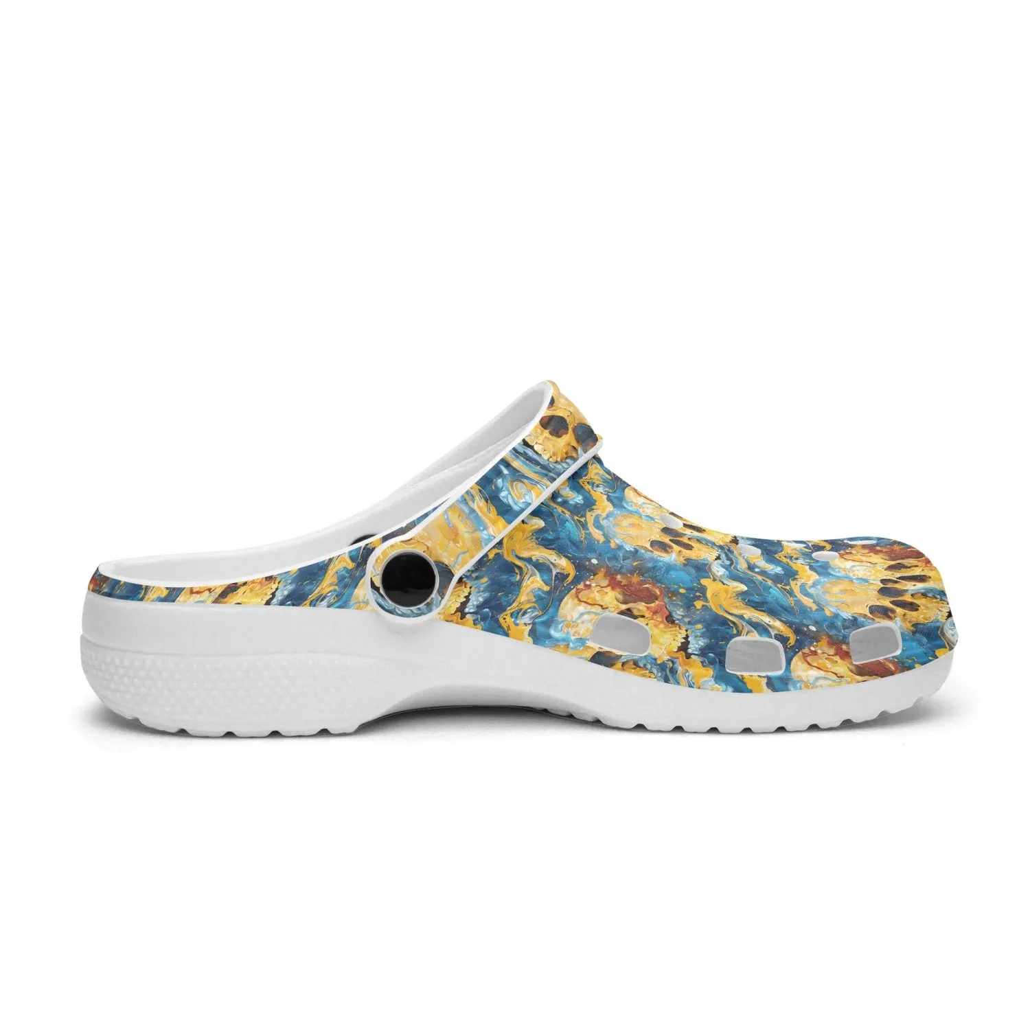 Painted Skulls on canvas Rok-Clogs