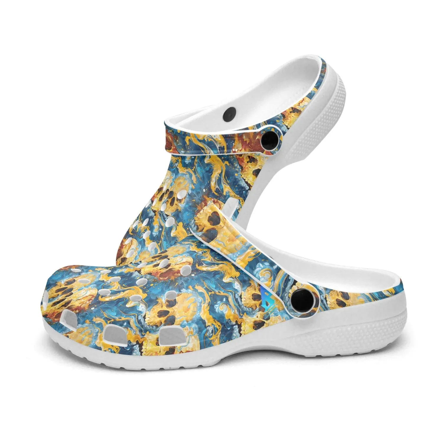 Painted Skulls on canvas Rok-Clogs