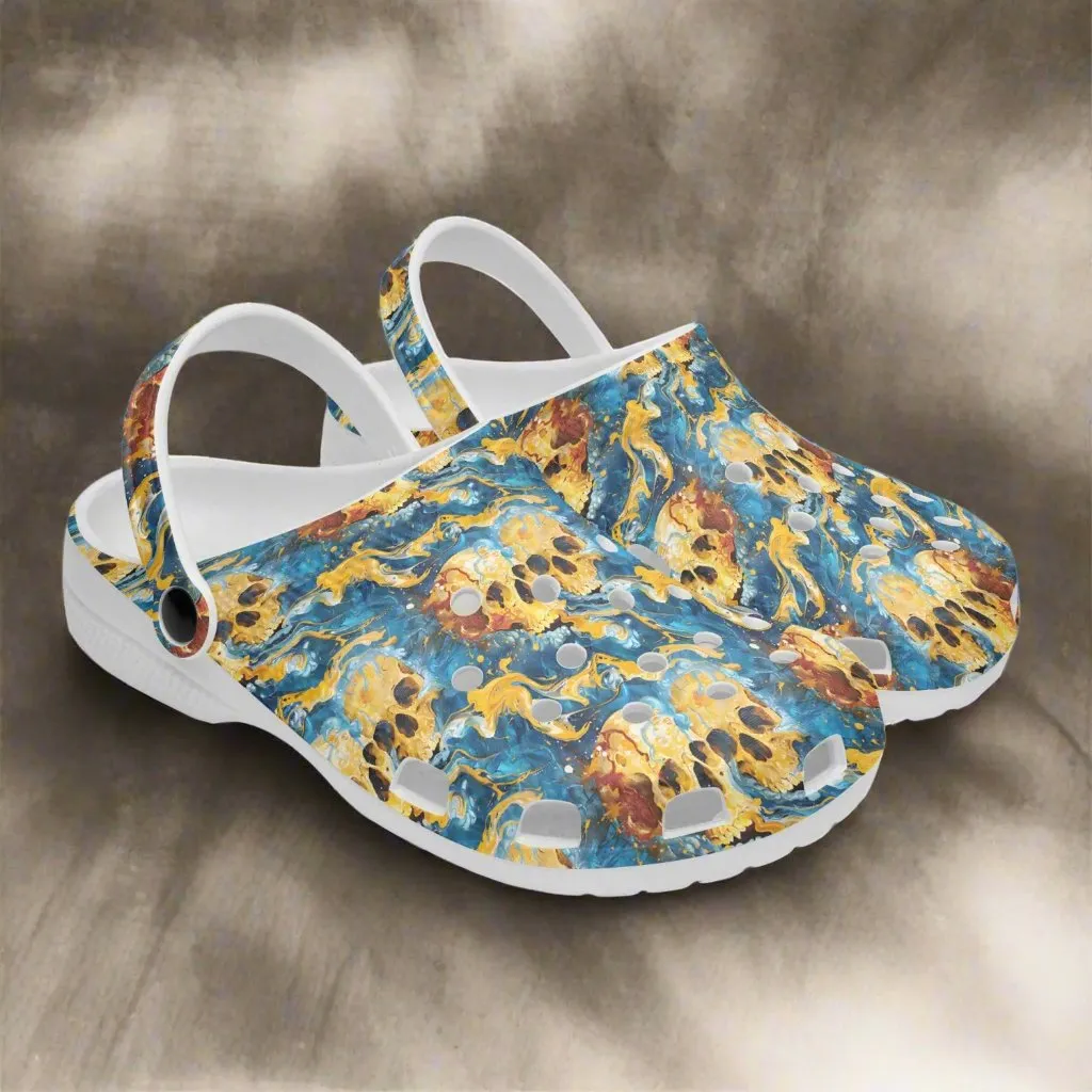 Painted Skulls on canvas Rok-Clogs