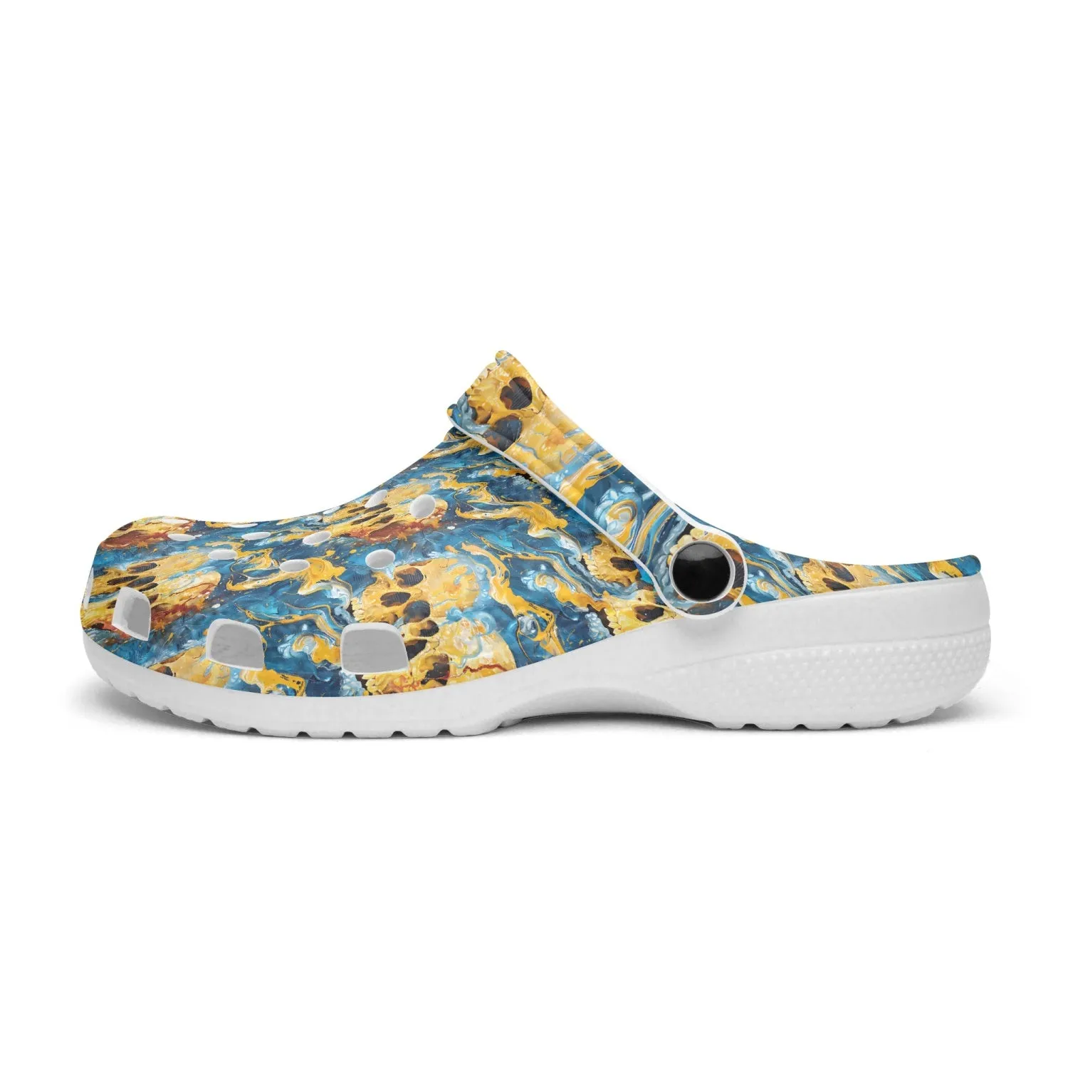 Painted Skulls on canvas Rok-Clogs