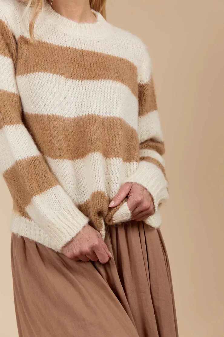 Pallas Stripe Jumper - Toffee