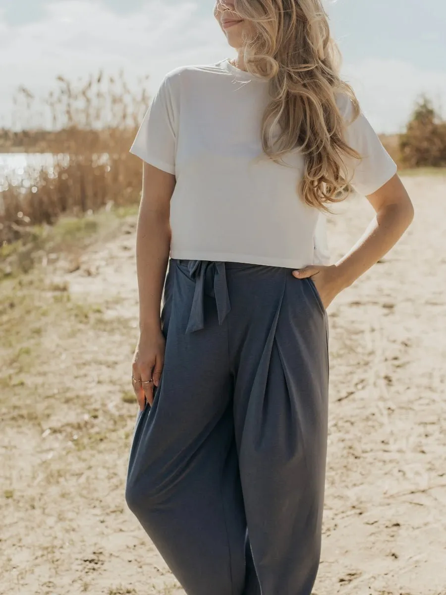 Pantalon Summer à Jambes Larges Naïa™ - Bleu Croisière