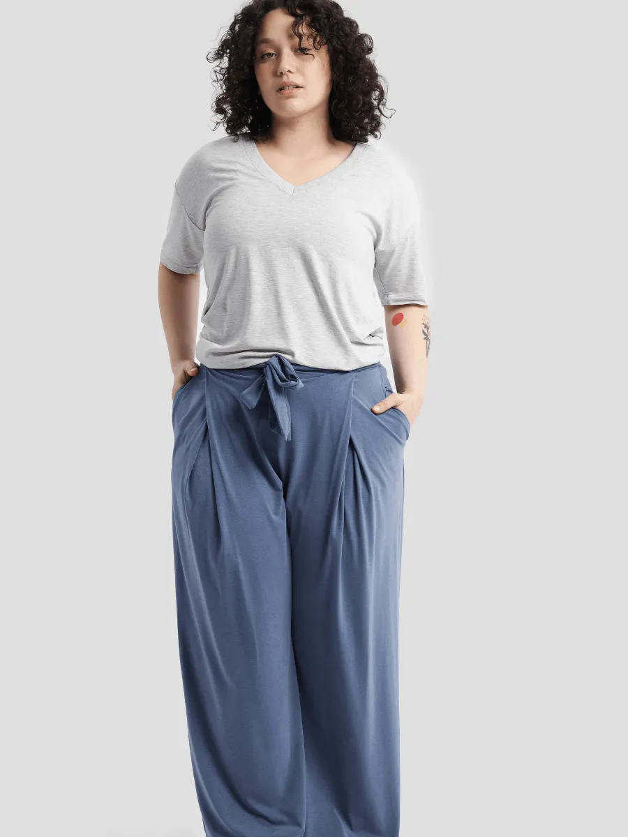 Pantalon Summer à Jambes Larges Naïa™ - Bleu Croisière